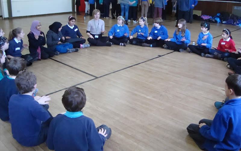 Children sitting in a circle